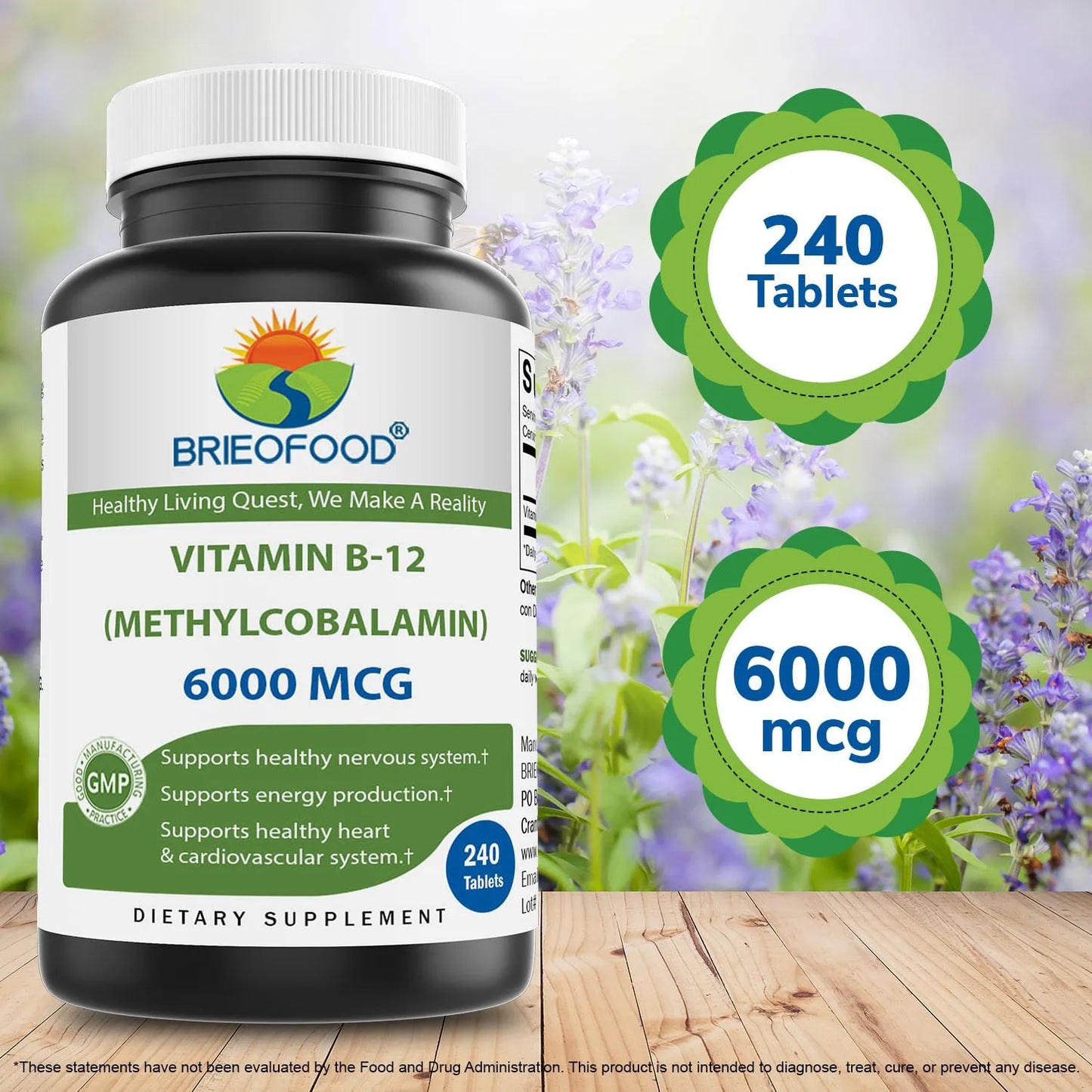 Vitamina B12 Meticobalamina 6000 Mcg 240 Tabletas Energia Y Bienestar