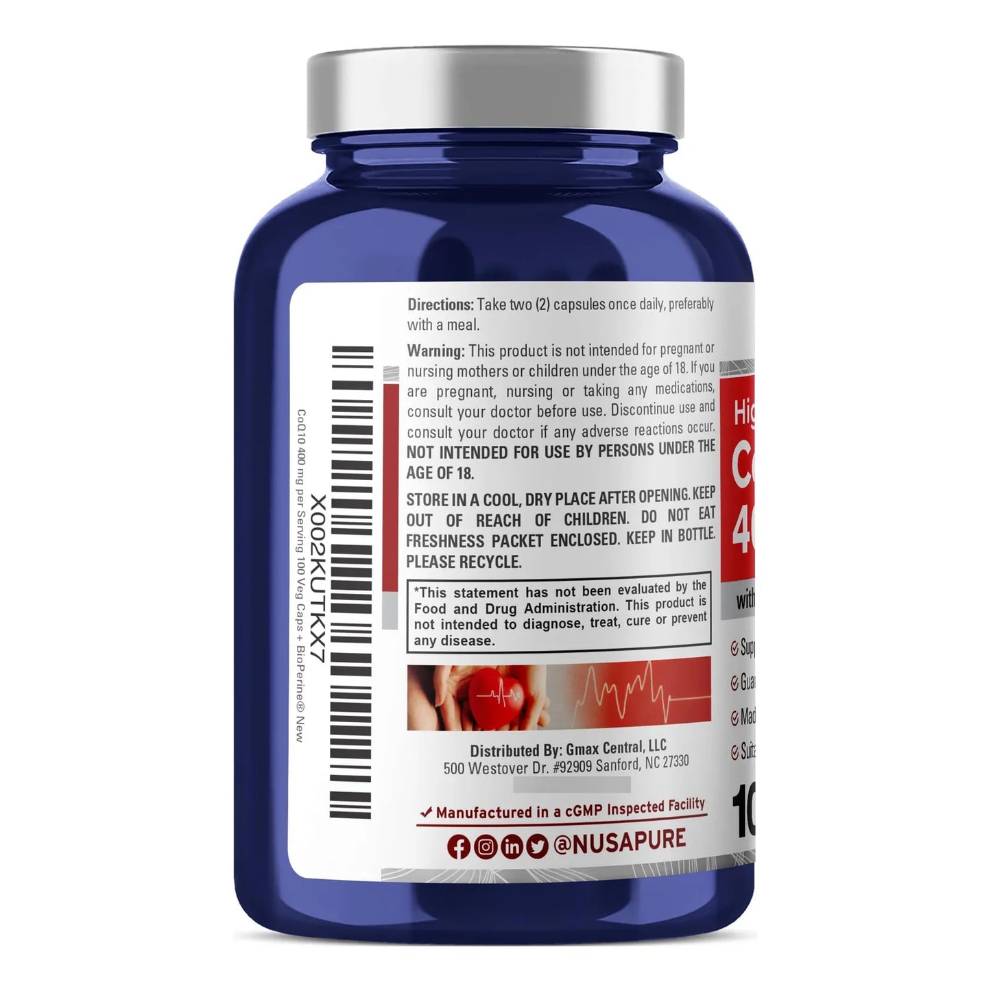 Coenzima Q10 400 Mg 100 Cápsulas Vegetales Antioxidante Ener