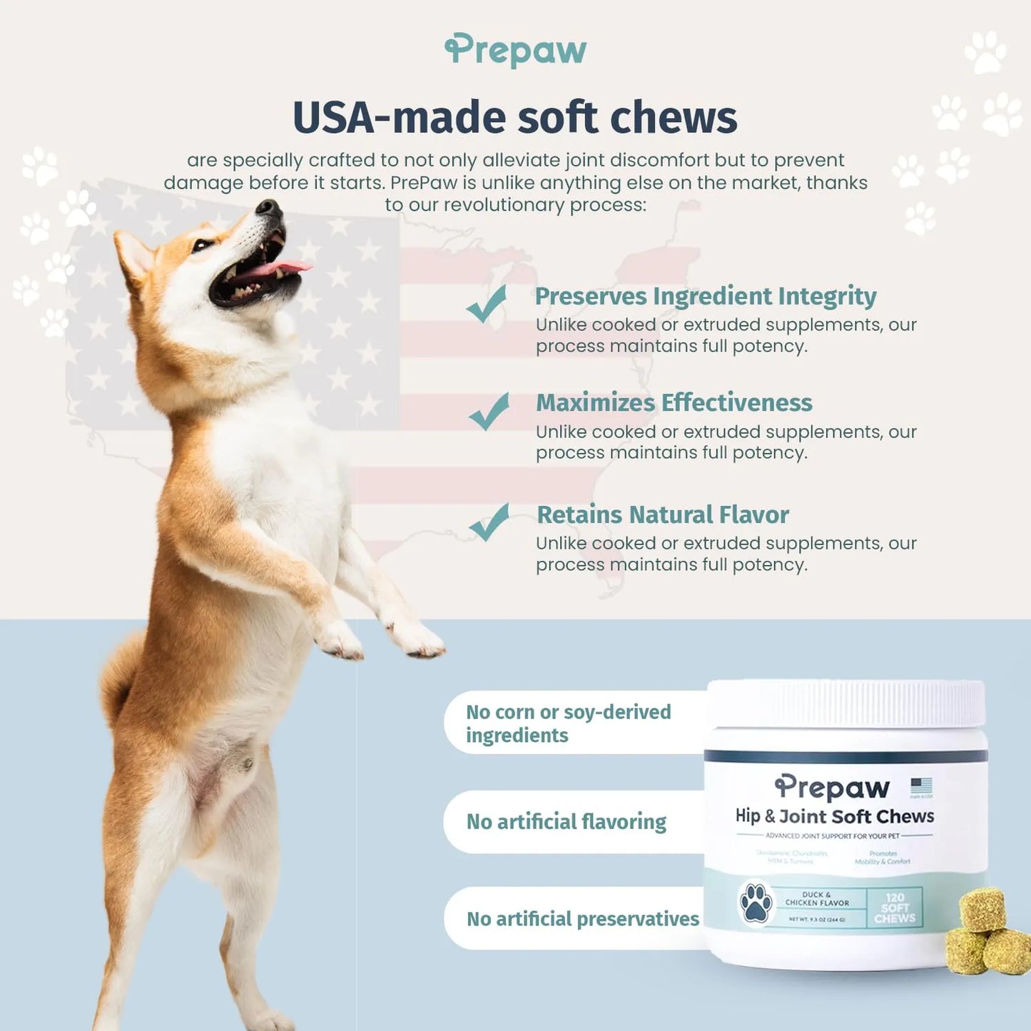 Soporte Articular Para Perros Con Glucosamina Condroitina MSM Alivia Dolor Artritis