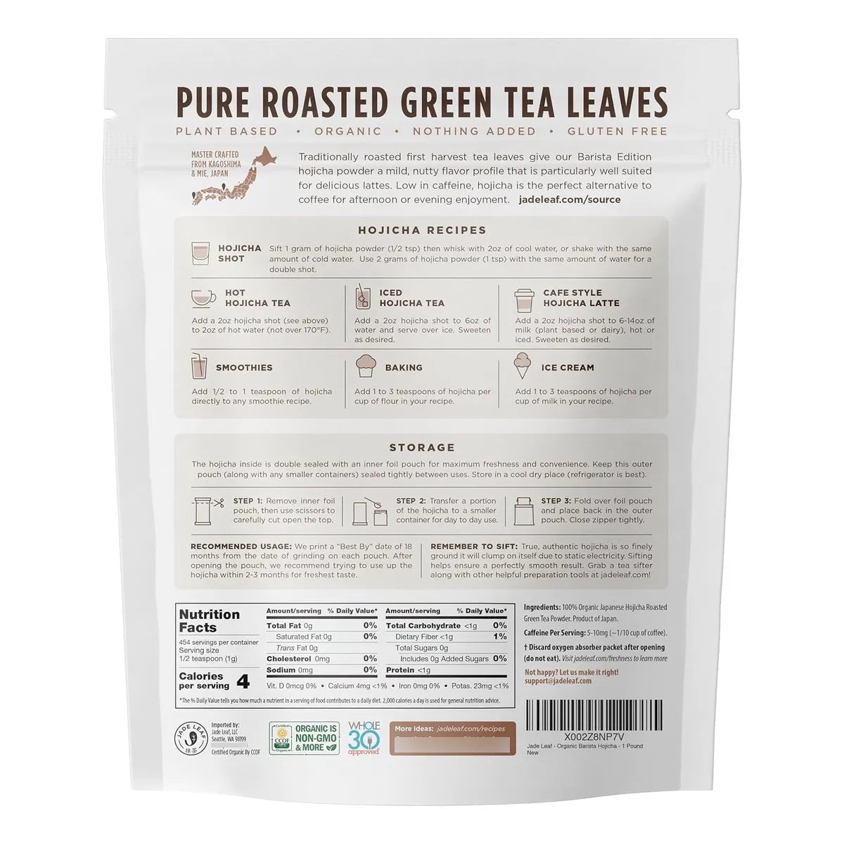 Matcha Hojicha Orgánico En Polvo Tostado Edición Barista Japón