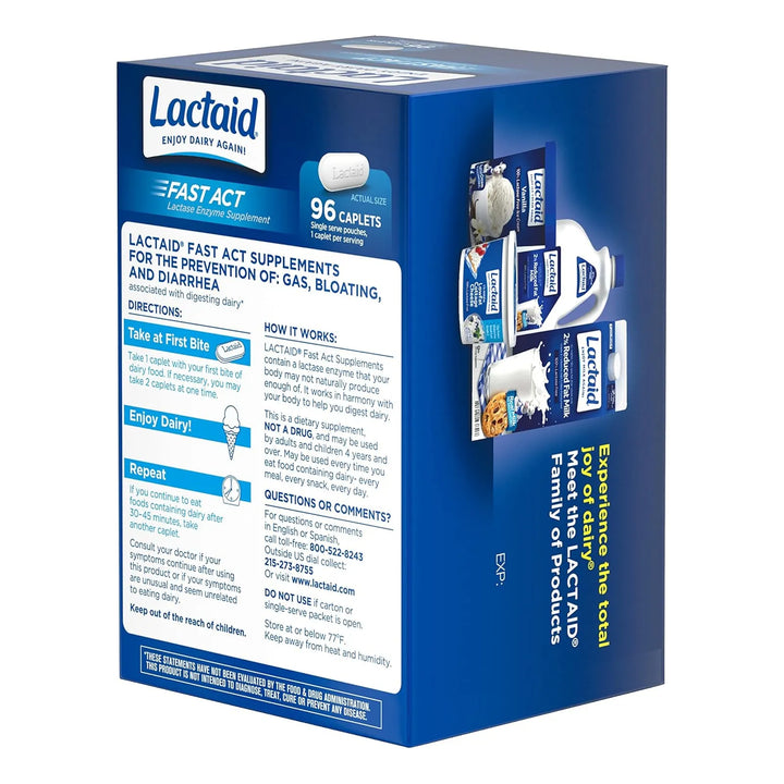 Lactaid Cápsulas Intolerancia A La Lactosa 96 Dosis Viaje Acción Rápida - Imagen 8