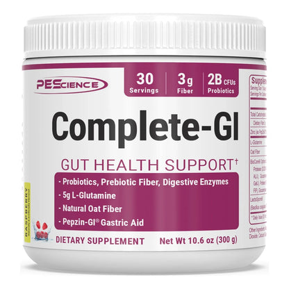 PEScience Complete GI Polvo Salud Intestinal Frambuesa Probióticos Enzimas Digestivas