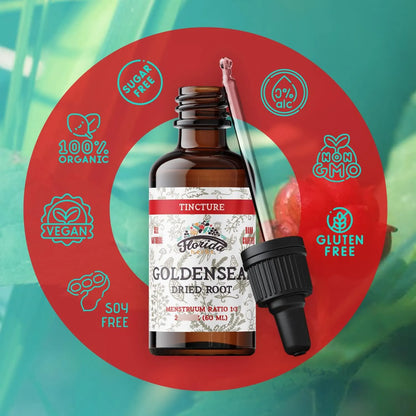 Tintura Orgánica De Raíz De Sello De Oro Extracto 60 Ml 680 Mg Refuerzo Inmune Y Digestivo