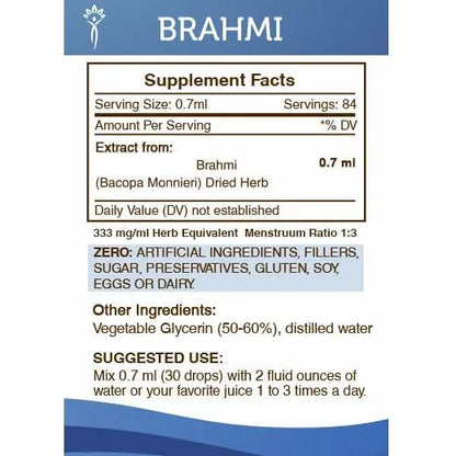 Extracto De Brahmi Bacopa Monnieri Sin Alcohol 60ml Puro Y Natural
