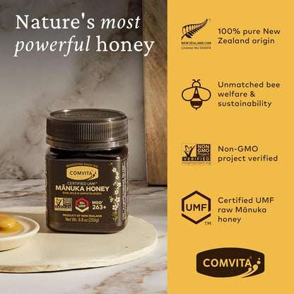Miel De Manuka Cruda UMF 10+ MGO 263+ Comvita 8.8 Oz Superalimento Natural