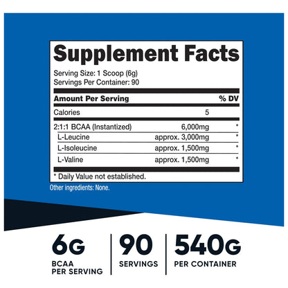 BCAA Polvo 2 1 1 300g Aminoácidos Ramificados Energía Y Recuperación