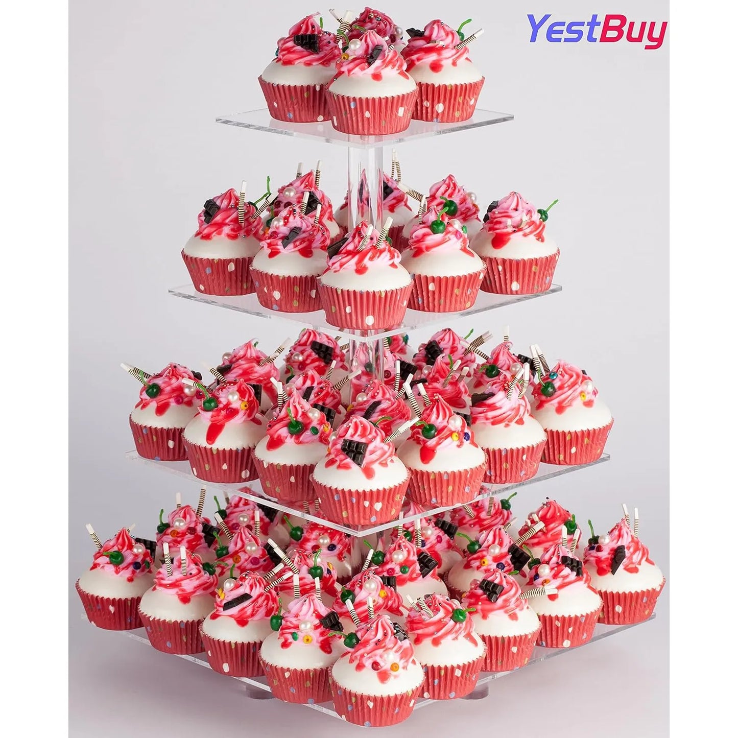 Soporte Acrilico Para Cupcakes 4 Niveles Base Estable Ideal Eventos
