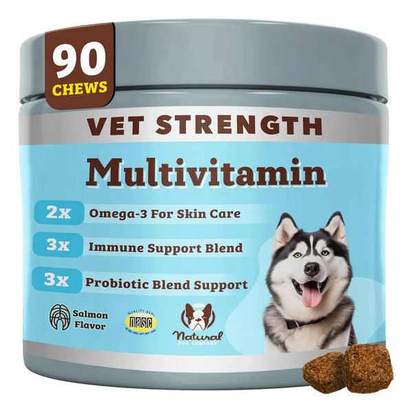 Masticables Multivitamínicos Para Perros 90 Unidades Con Glucosamina Omega 3 Y Biotina