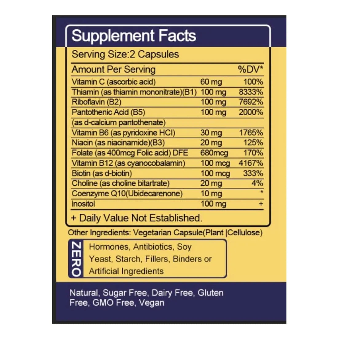 Complejo De Vitamina B Coq10 Vitamina C 120 Capsulas Energia Y Bienestar
