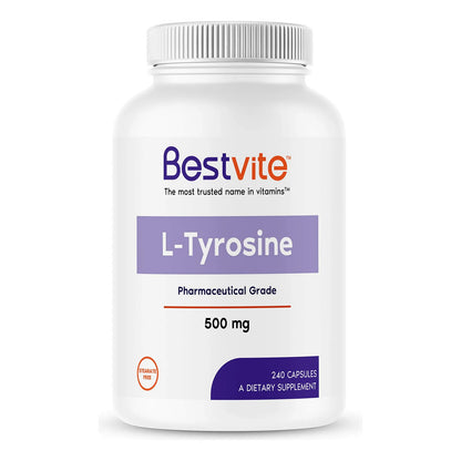 L Tirosina 500mg 240 Capsulas Enfoque Mental Y Manejo Del Estrés