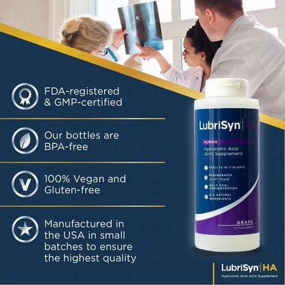 Lubricante Articular Natural Sabor Uva Con Acido Hialuronico 11.5 Onzas Alivia Dolor Y Rigidez
