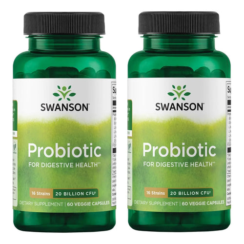 Probiótico Digestivo 20 Mil Millones UFC Con Prebiótico Swanson 60 Cápsulas X2