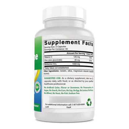 Berberina Plus 1000 Mg Cardiaco Gastrointestinal 360 Capsulas Best Naturals