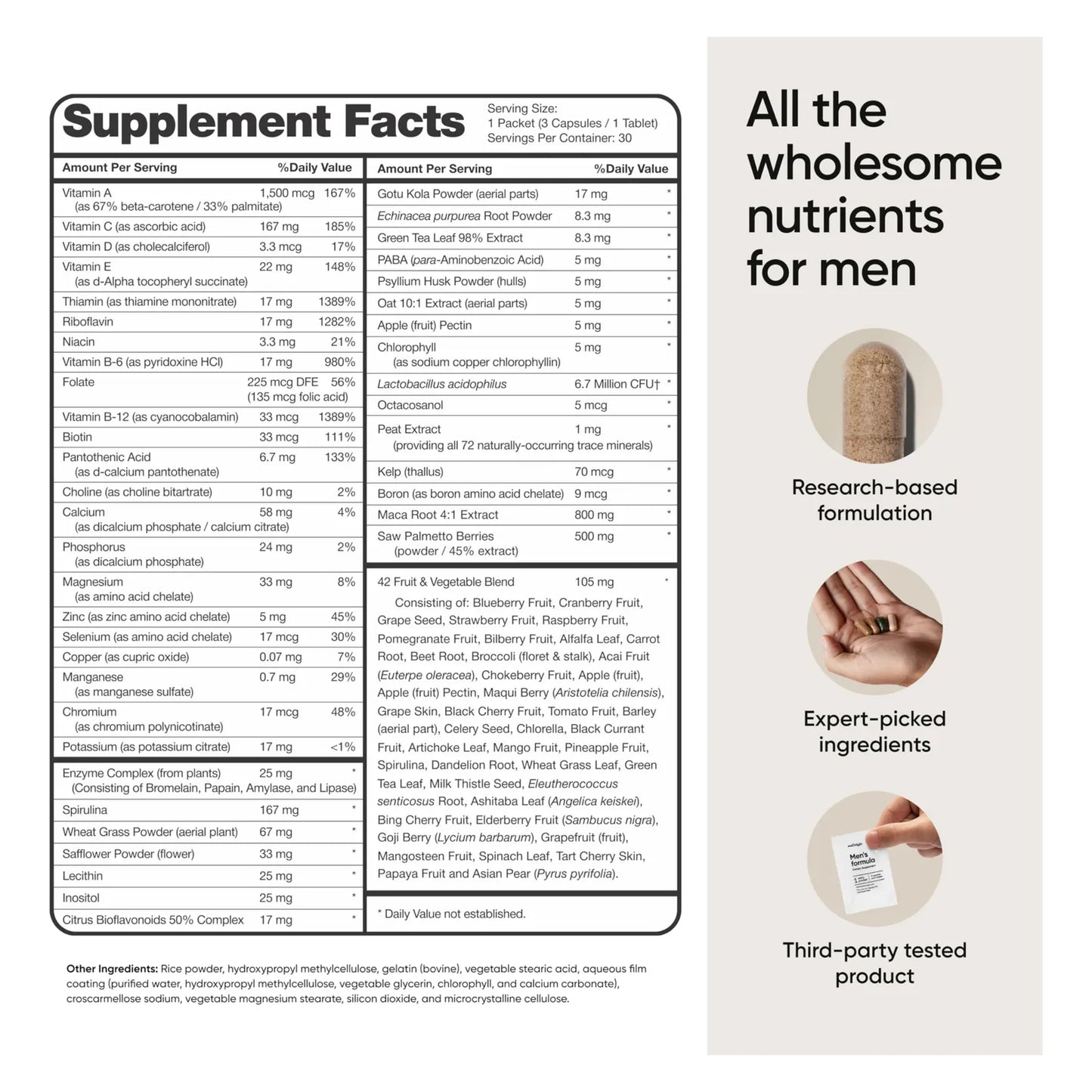 Multivitaminico Masculino Con Zinc Vitamina D C B12 Maca Y 82 Nutrientes Para Energia Y Salud