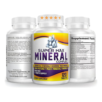 Multimineral Natural 72 Oligominerales Alta Potencia 120 Tabletas Suplemento Completo