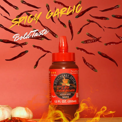 Salsa Picante Sriracha Lao Chile Rojo Dulce Y Ajo Orgánica Vegana