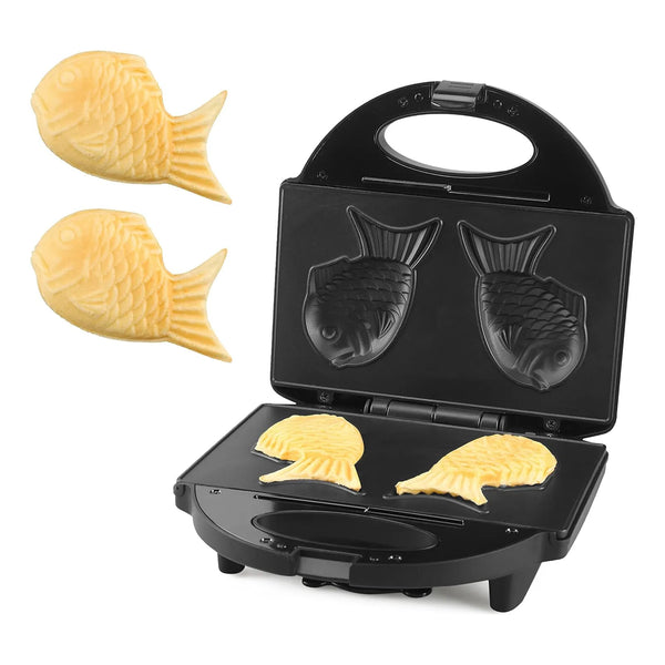 Máquina De Taiyaki Gofres Pescado Antiadherente Cocina Rápida Y Fácil