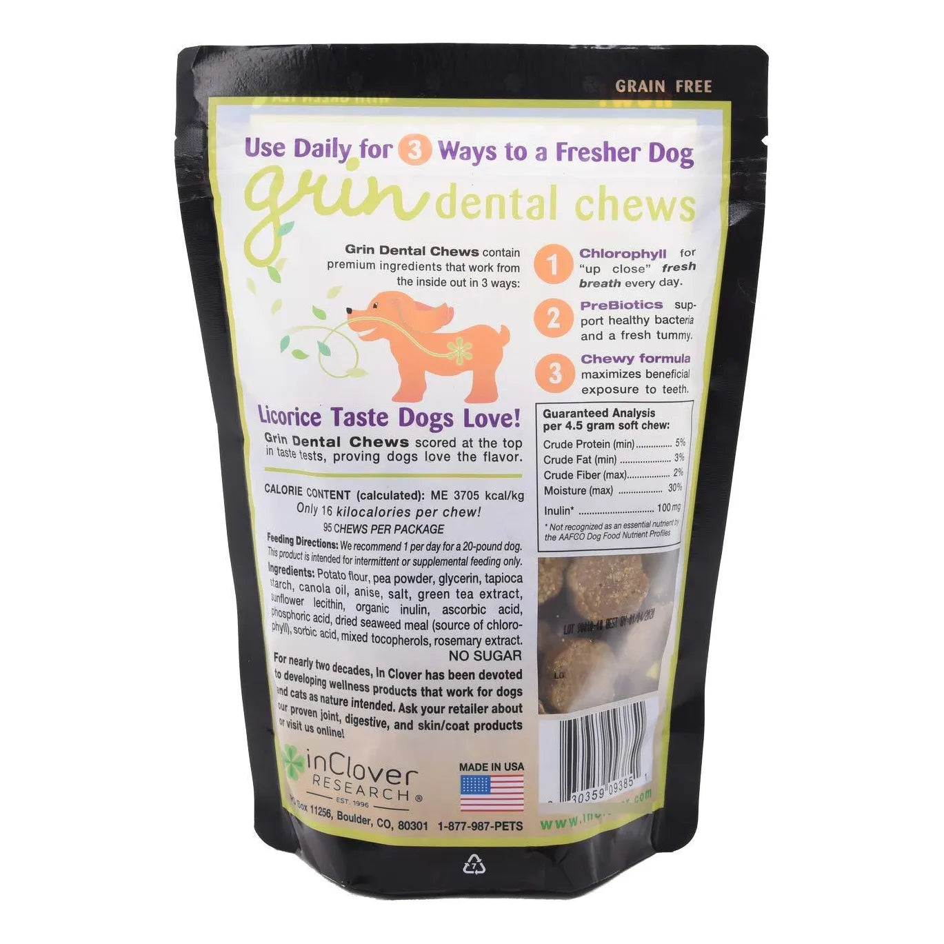 Masticables Dentales Clover Grin Para Perros Elimina Placa Y Mal Aliento Naturalmente
