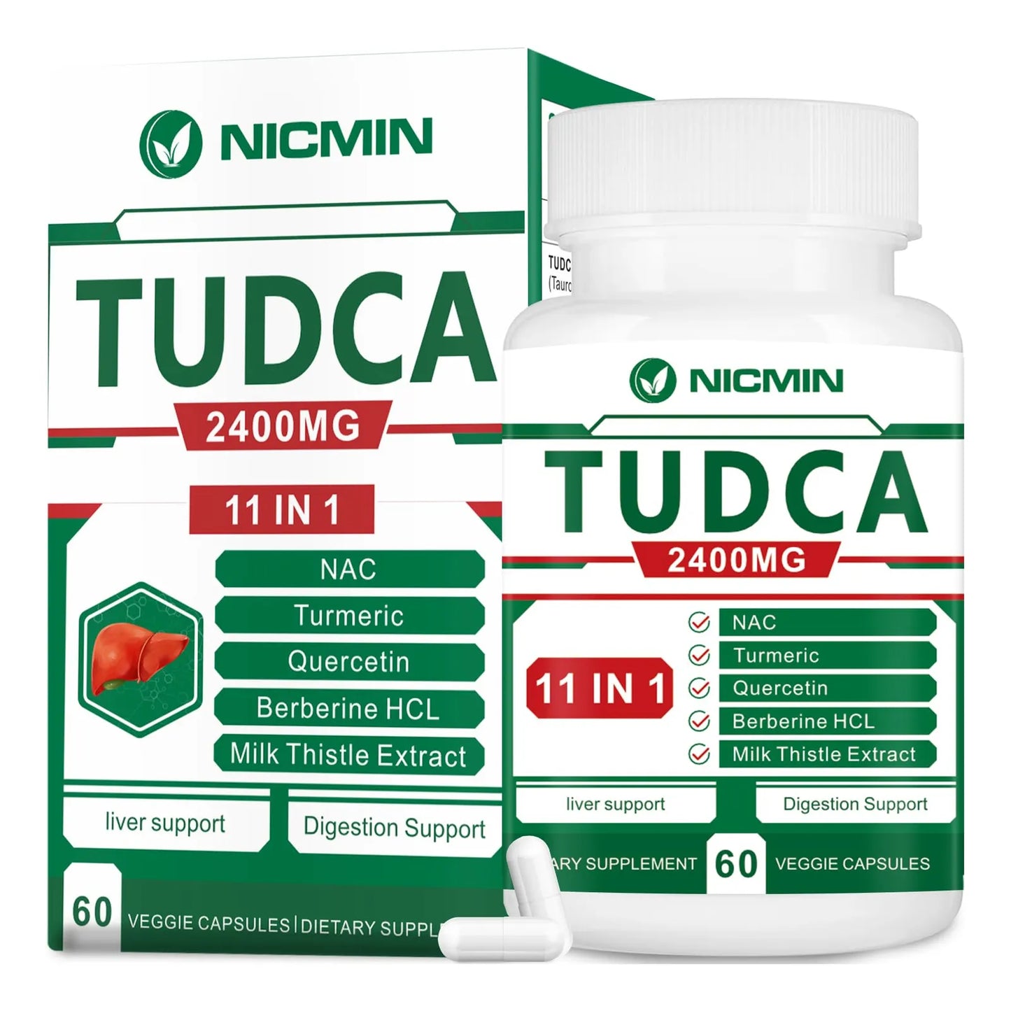 TUDCA 2400MG Suplemento Sales Biliares Detox Hepático Y Digestivo 60 Cápsulas
