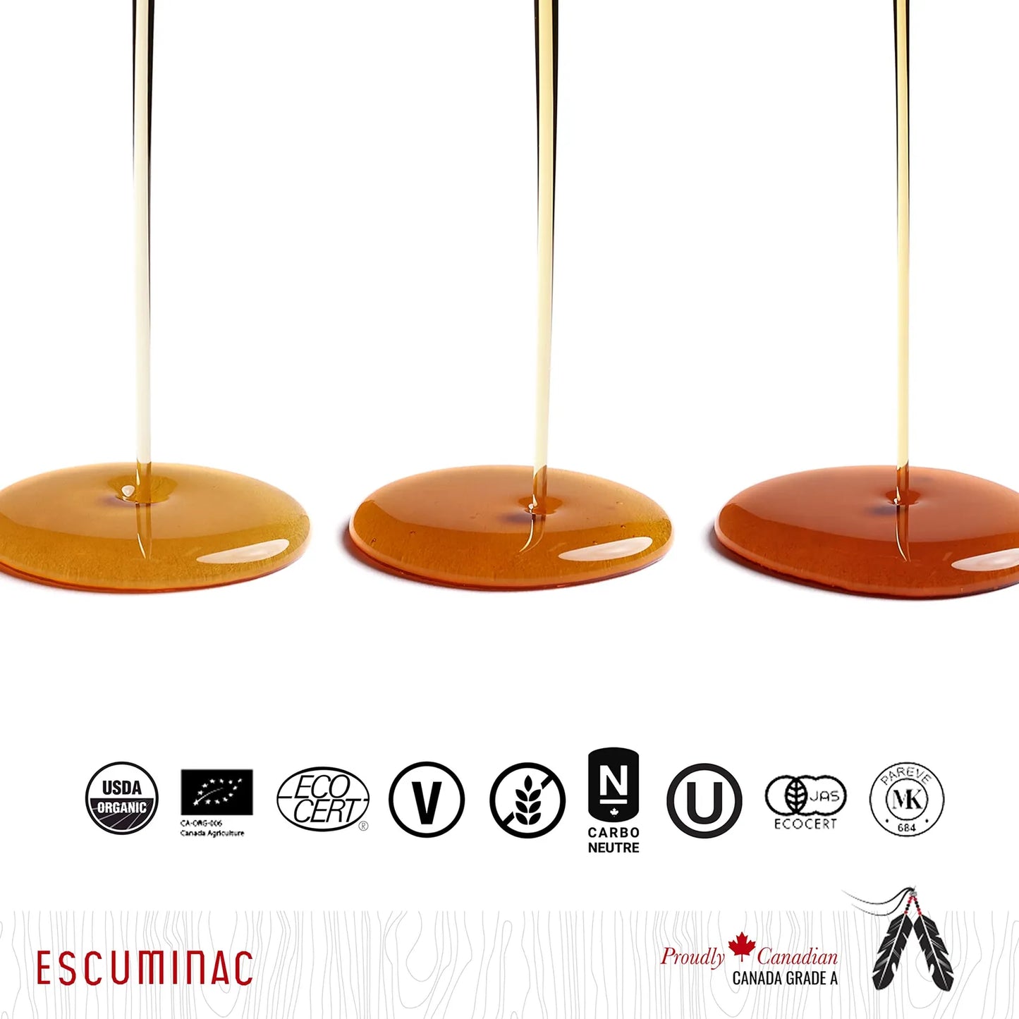 Juego De Regalo Jarabe De Arce Canadiense 3 Cosechas Puro Y Organico