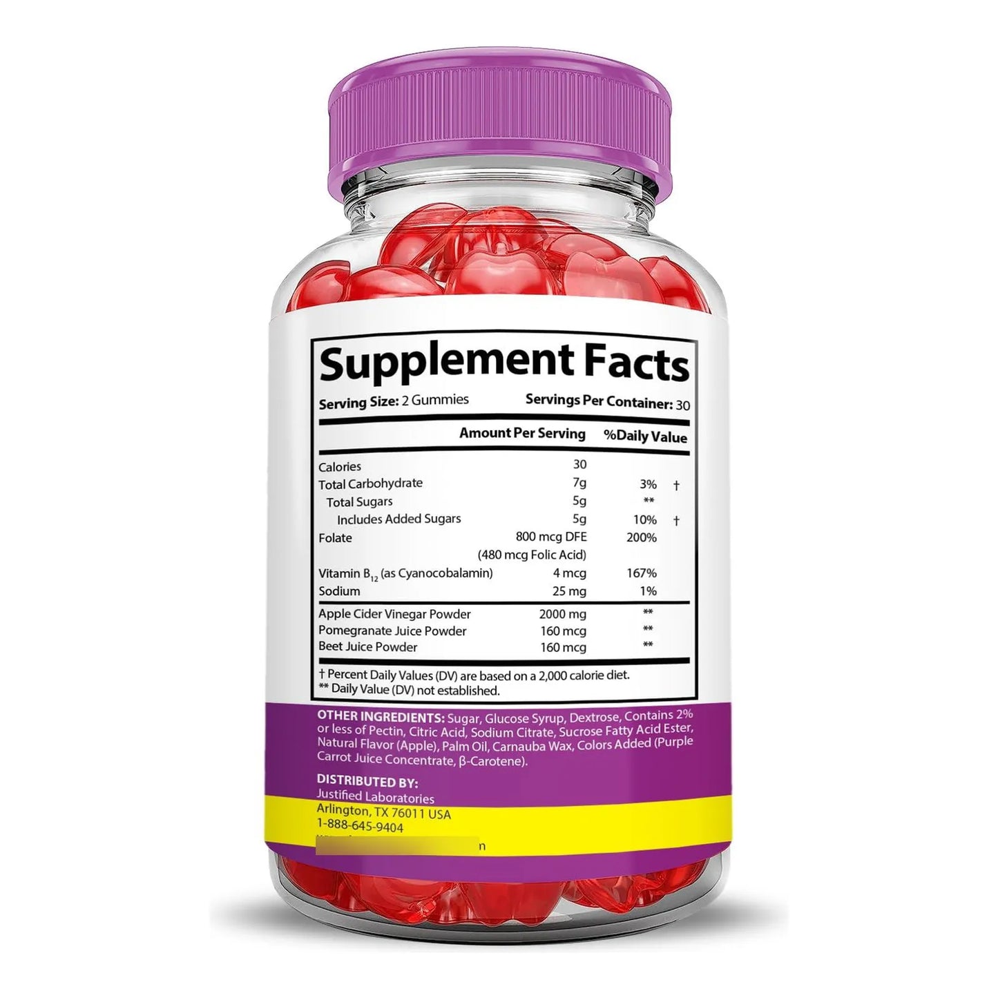 Gomitas Fast Active Keto ACV Extreme 2000 Mg Con Jugo De Granada Y Vitamina B12