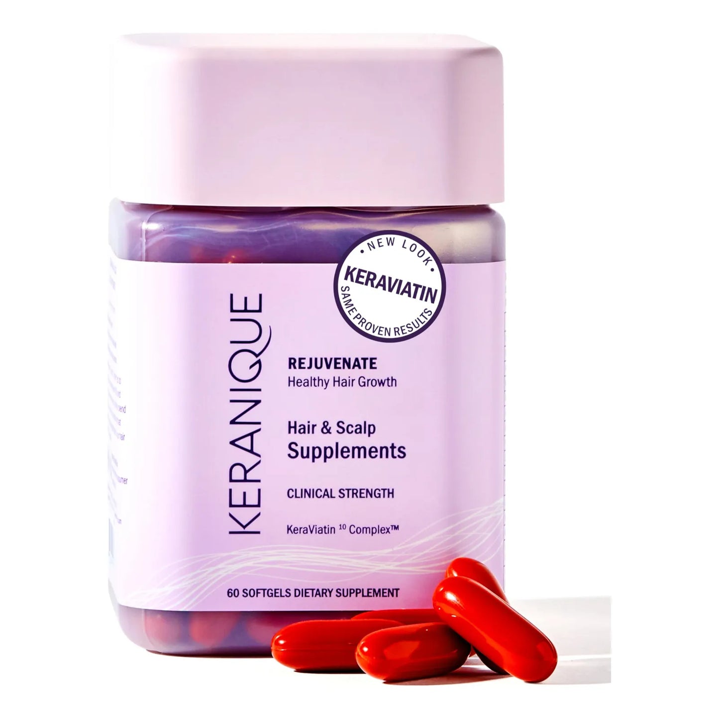 KeraViatin Cápsulas Blandas Para Cabello Fuerte Y Saludable Con Biotina Y Vitaminas B 60 Unidades