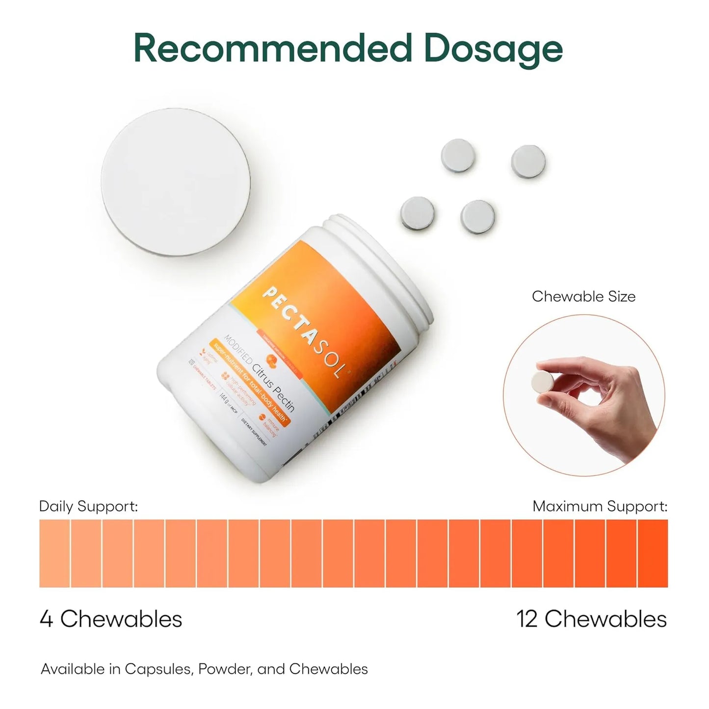 PectaSol Pectina Citrica Modificada 120 Tabletas Salud Celular Y Longevidad