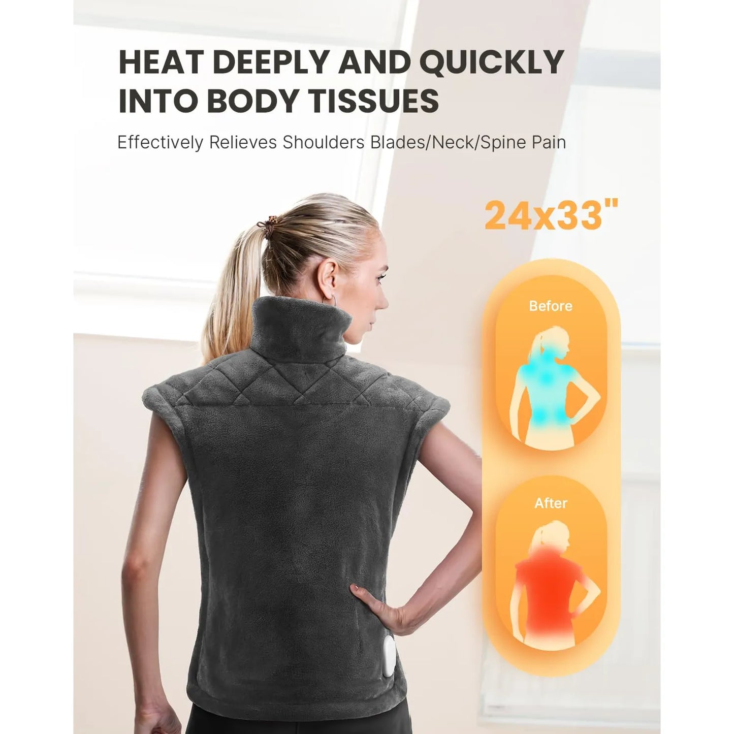 Almohadilla Termica Electrica Para Cuello Hombros Y Espalda Alivio Profesional