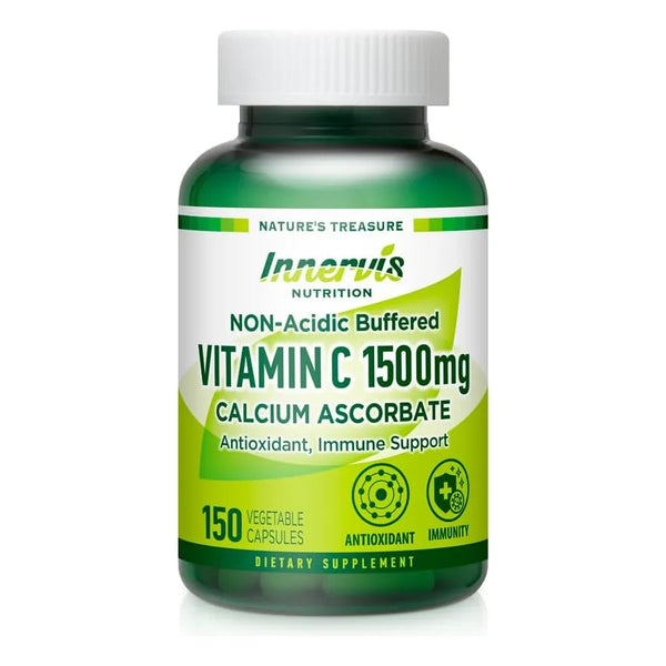 Vitamina C No Ácida 1500 Mg Ascorbato De Calcio 150 Cápsulas Suave Con El Estómago