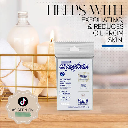 Esponja Jabon Madreperla Limpiador Ducha Revitalizante Piel Suave