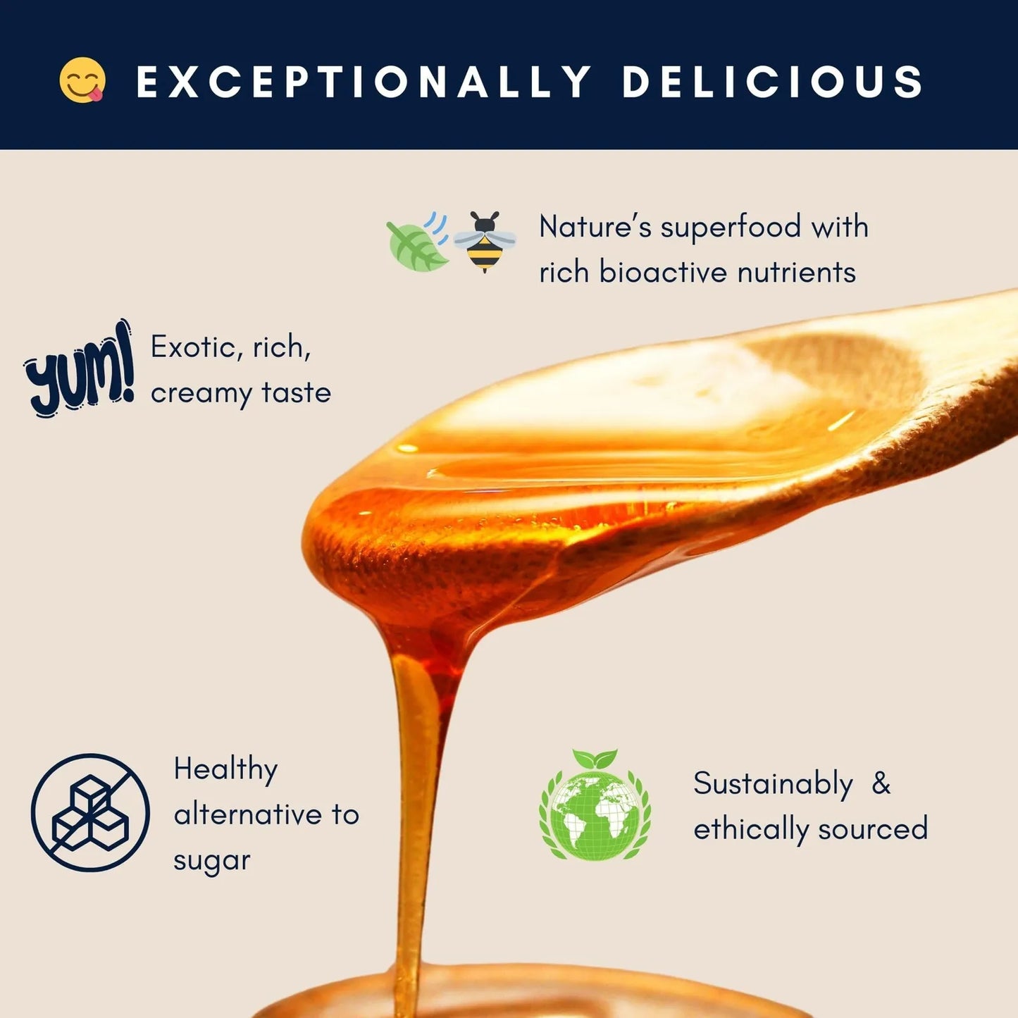 Miel De Manuka Cruda Orgánica MGO 83+ 8.8 Oz Superalimento Versátil Y Saludable