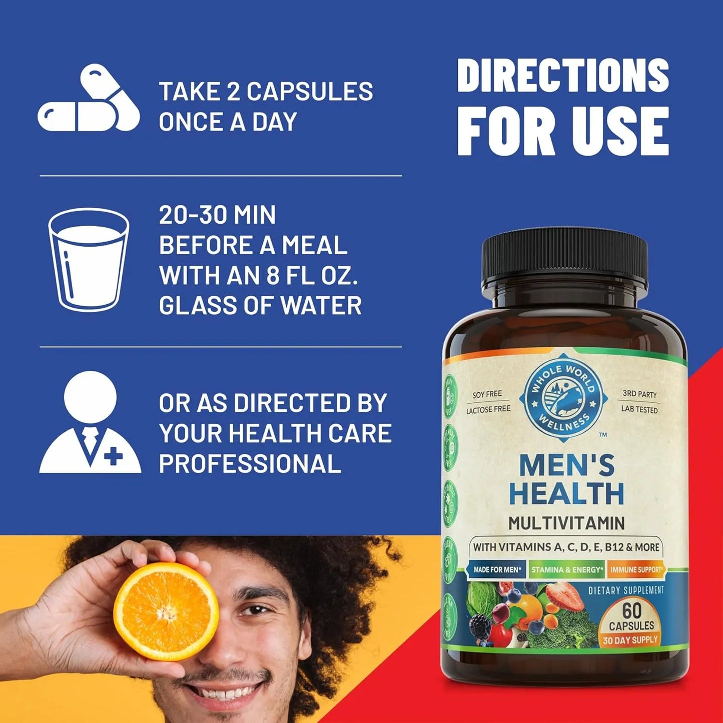 Multivitamínico Diario Para Hombre Con Energía Concentración