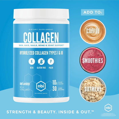 Proteína De Colágeno Hidrolizado Tipo I Y III Sin Sabor Polvo 400g