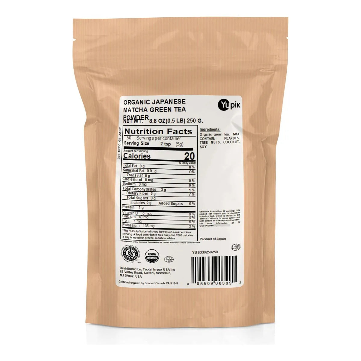 Polvo De Té Verde Matcha Japonés Orgánico 250 Gramos Energía Natural Y Antioxidantes
