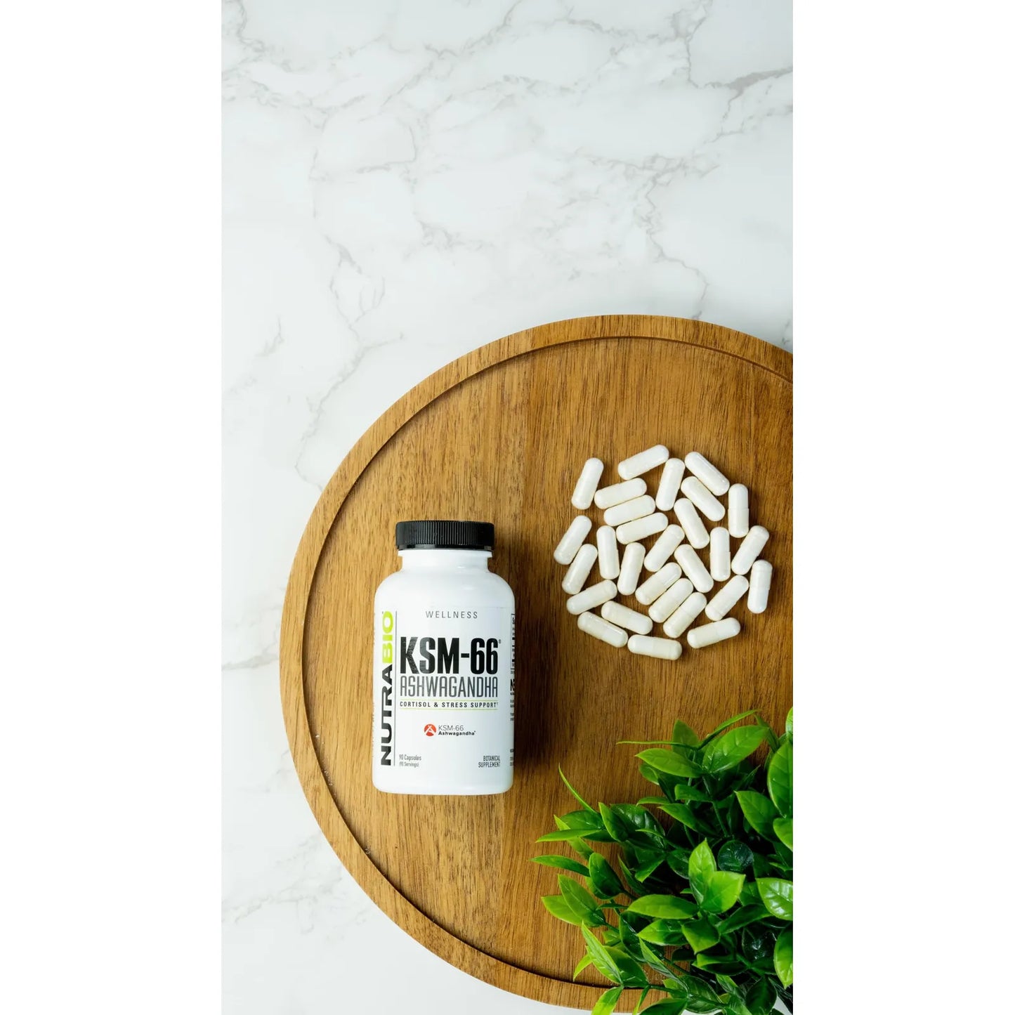 Ashwagandha KSM 66 600 Mg 90 Capsulas Suplemento Herbario Para Bienestar