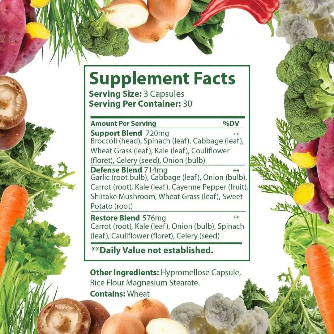 Superalimento Natural En Capsulas De Frutas Y Verduras 180 Unidades