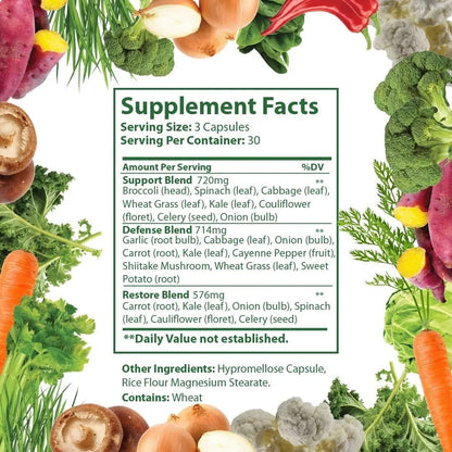 Superalimento Natural En Capsulas De Frutas Y Verduras 180 Unidades
