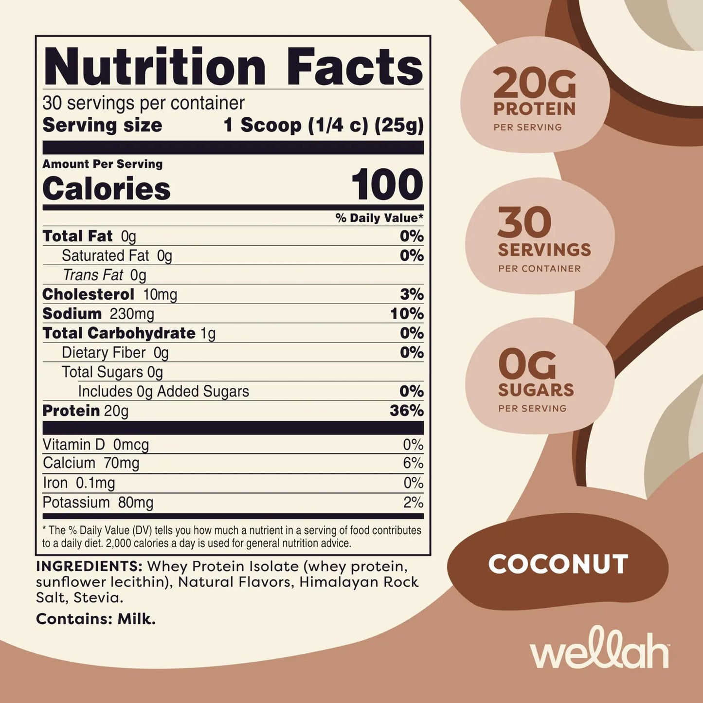 Proteína Aislada De Suero Sabor A Coco Protein Your Whey 30 Porciones 900g