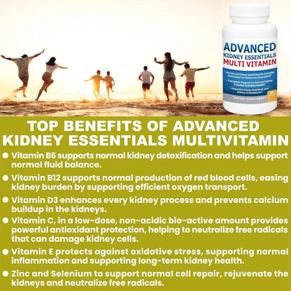 Multivitamínico Esencial Para Riñones 90 Cápsulas Apoyo Renal Completo