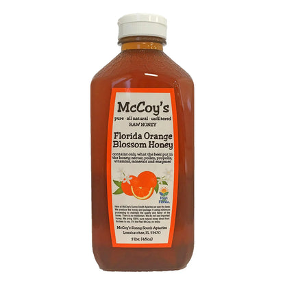 Miel Cruda De Flor De Naranja McCoys Honey 3lb Natural Sin Filtrar