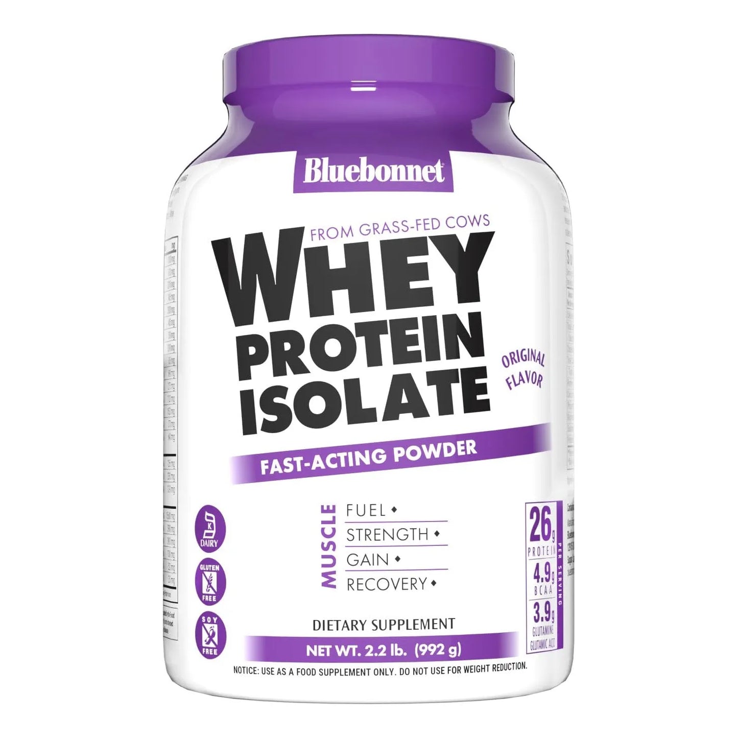 Proteina De Suero De Leche Aislada Sin Azucar Ni Gluten 2.2 Lb Sabor Original