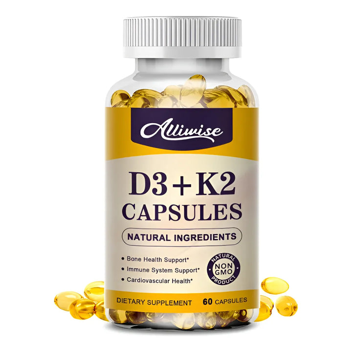 Vitamina D3 + K2 Cápsulas Vegan Huesos Fuertes Salud Inmune - Imagen 1