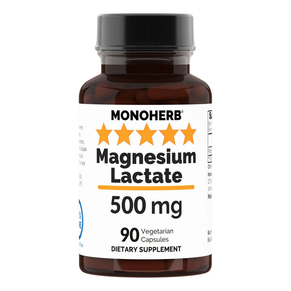 Lactato De Magnesio 500mg 90 Capsulas Veganas Alta Absorcion Energia Y Relajacion
