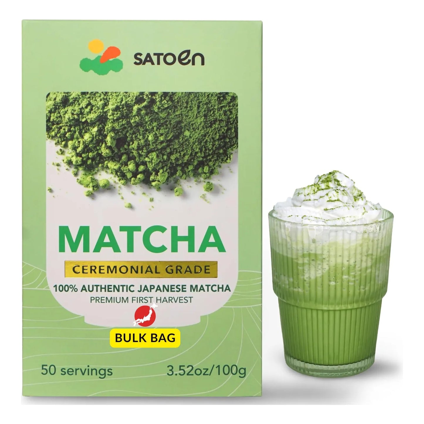 Polvo De Matcha Japonés Grado Ceremonial 100g Satoen Té Verde Premium