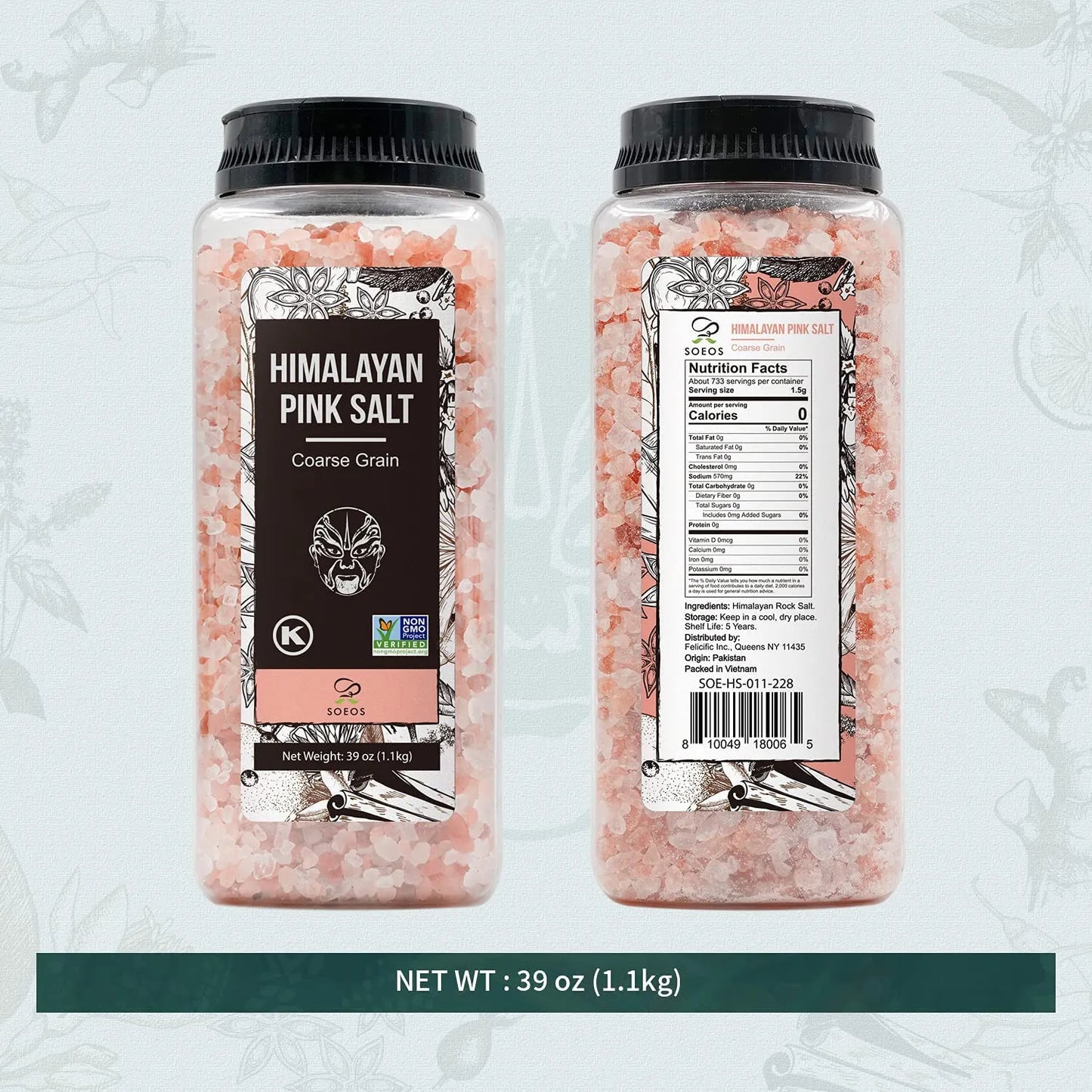 Sal Rosa Del Himalaya Grano Grueso 1 1 Kg Gourmet Kosher Soeos