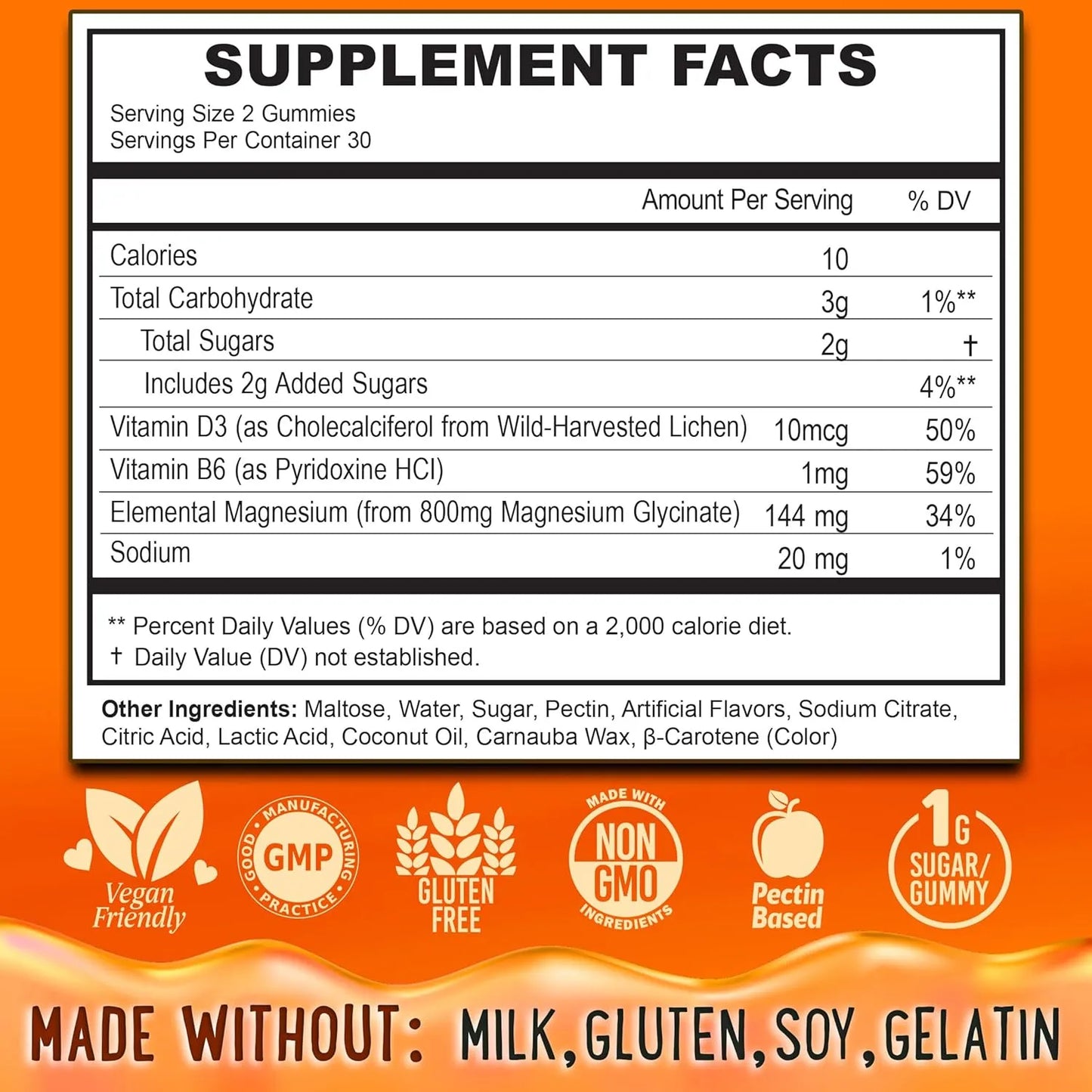 Gomitas Glicinato Magnesio 400 Mg Sueño Relajacion Muscular Sabor Frutal Veganas