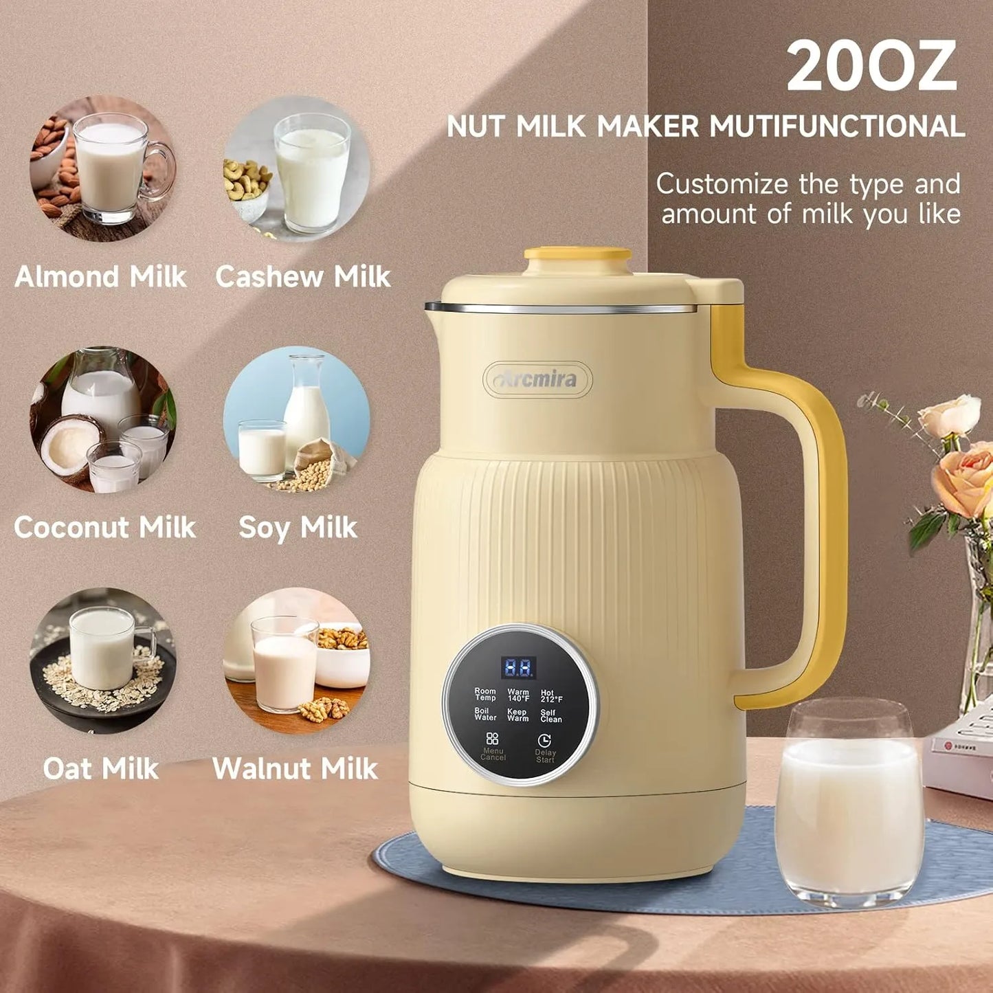 Molino De Granos Electrico Arcmira Para Leches Vegetales Y Batidos 600 Ml