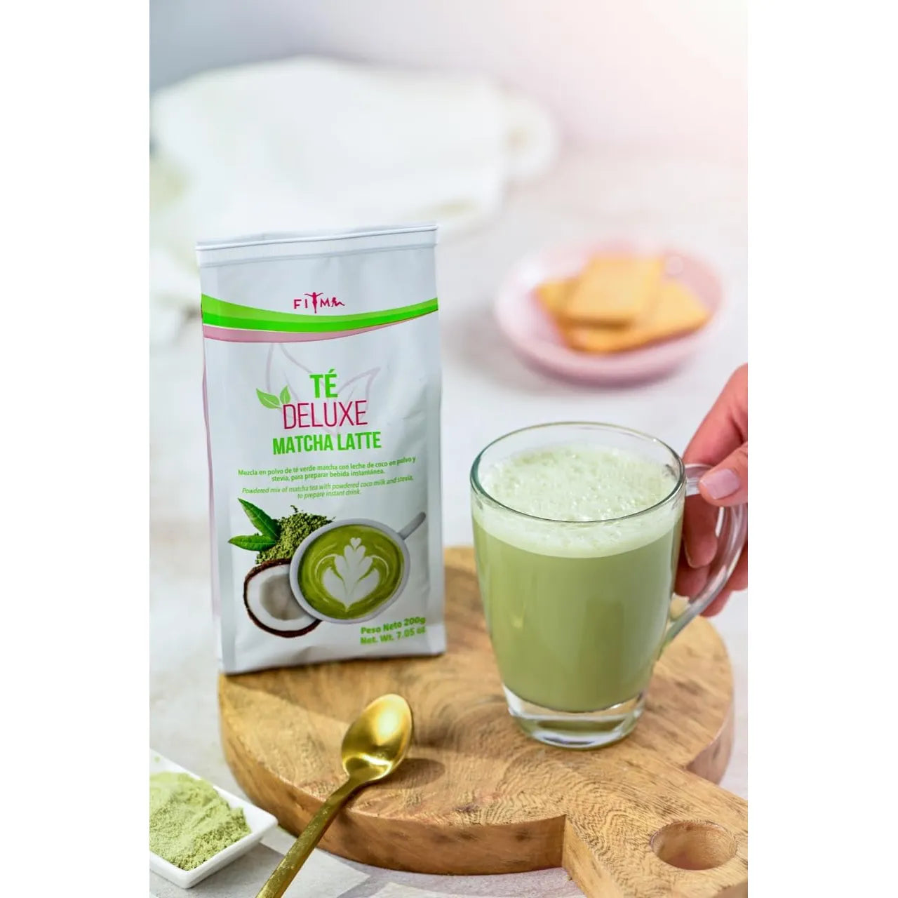 Té Matcha Latte Ceremonial Con Crema De Coco Y Avena En Polvo 20 Porciones Energía Natural