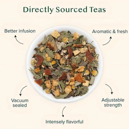 Té Verde Cítrico Manzanilla Y Menta Vahdam 100G Hojas Sueltas Antioxidante Relajante
