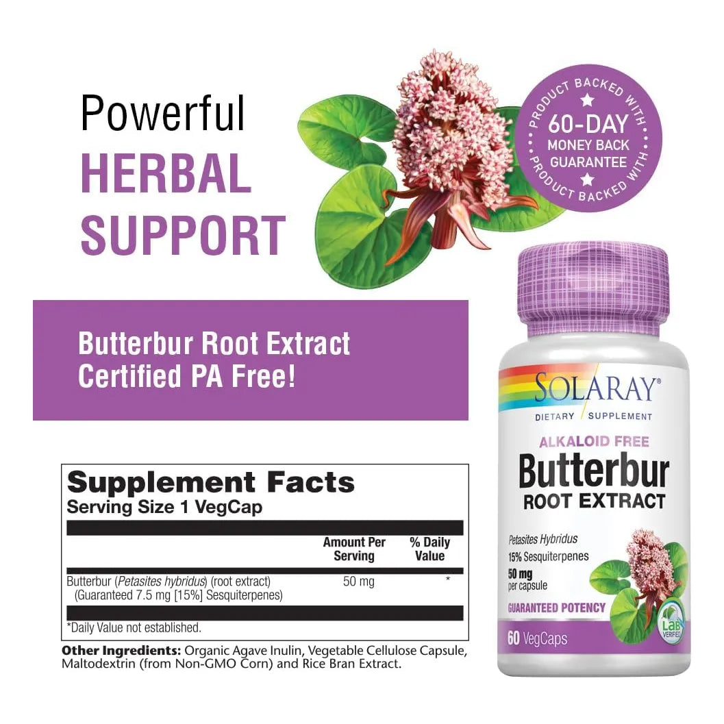 Extracto De Raiz De Buquitita Mantequilla 50 Mg Apoyo Muscular Y Respiratorio 60 Unidades